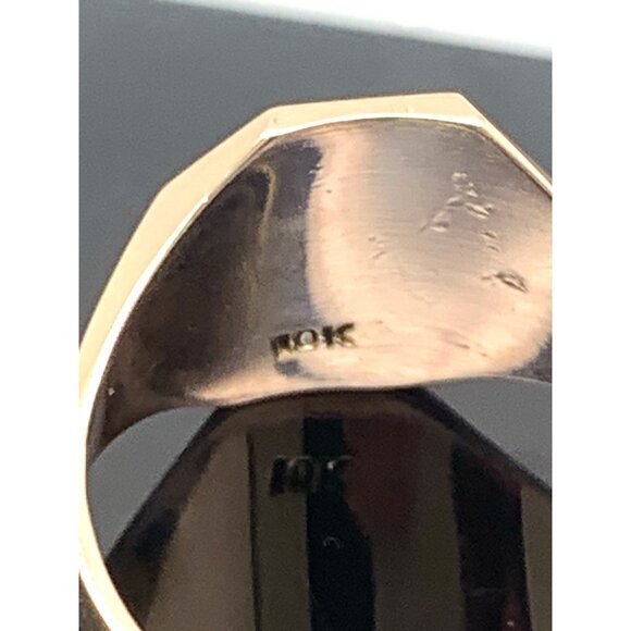 Masonic Ring 10k Yellow Gold Freemasonry Blue G Logo Vintage Men's Size 9 - Picture 10 of 14